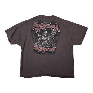 Vintage Brotherhood Of The Highway T-Shirt Size 3XL Grim Reaper Skull Biker Y2K